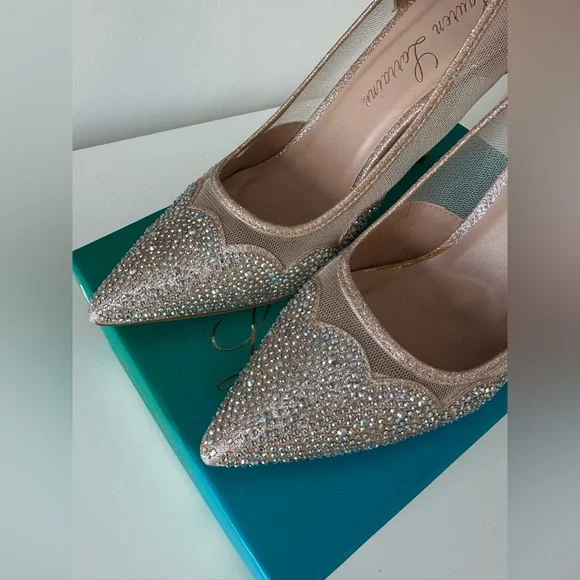 NWT + Box | Lauren Lorraine Elaine Embellished Pump | Nude | 11M - Picture 4 of 7